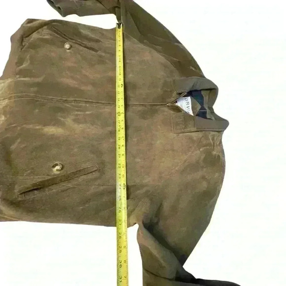 Men’s Vtg ORVIS Sporting Traditions LEATHER Jacket Coat sz XL Zip Up Olive Green - Picture 3 of 9